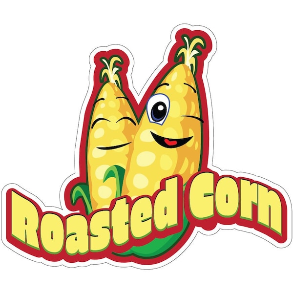 Roasted Corn Decal Concession Stand Food Truck Sticker, 12" x 4.5", D-DC-12 Roasted Corn19